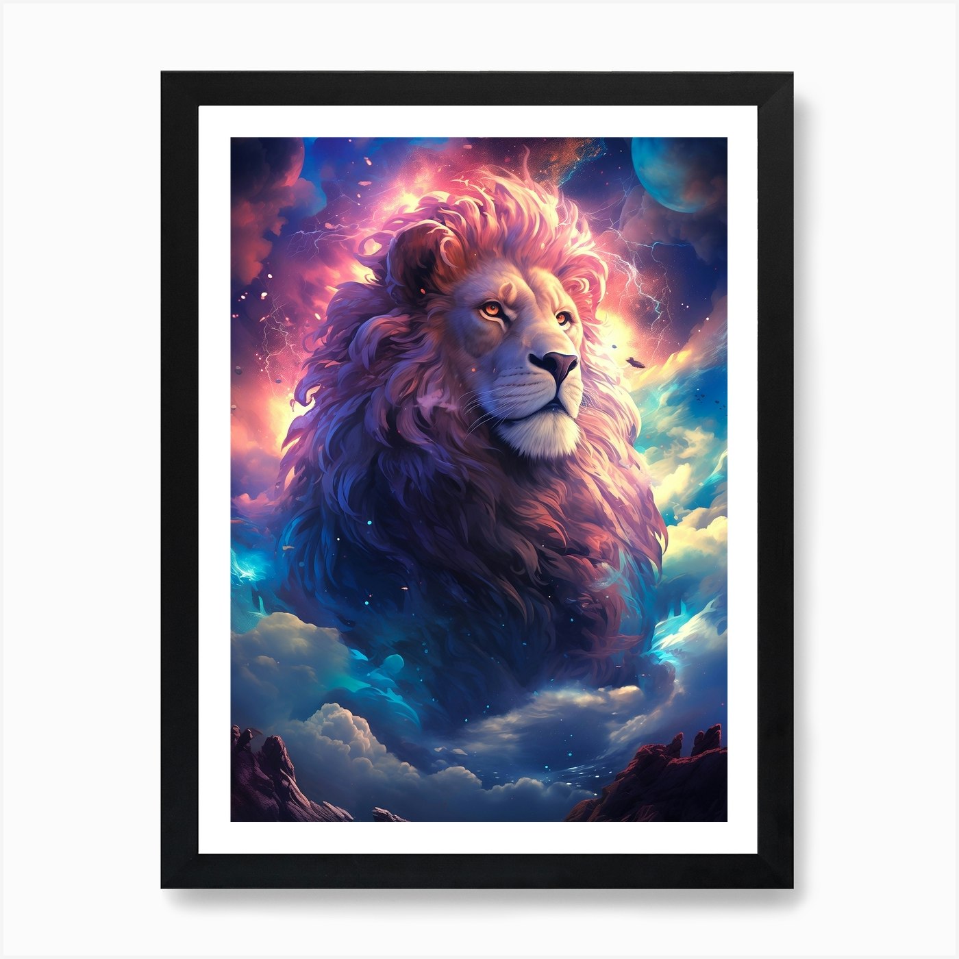Lion In The Sky 8 Art Print Framed Wall Art Poster Canvas Print Picture