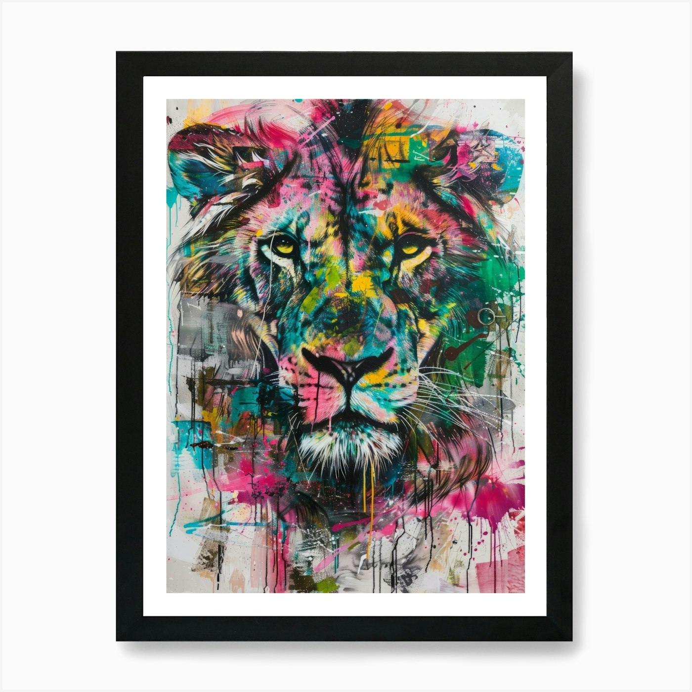 Colorful Lion Art Print Framed Wall Art Poster Canvas Print Picture
