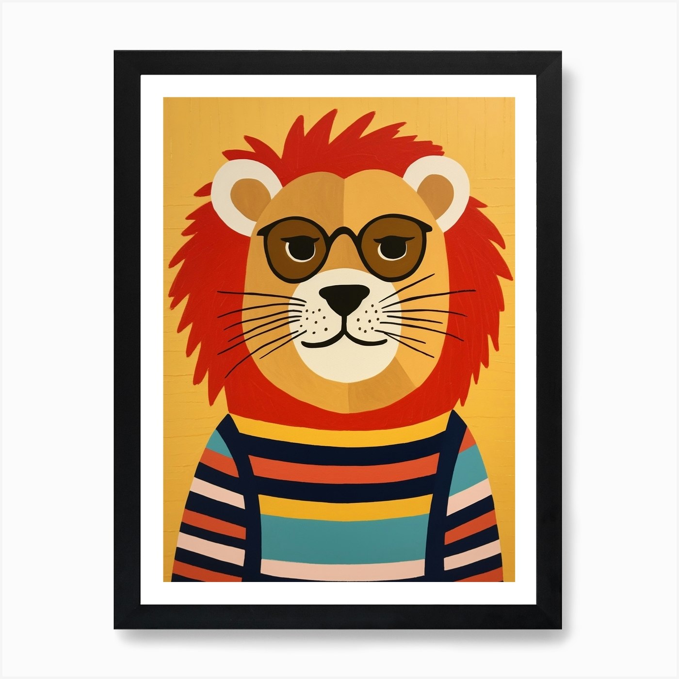 Little Lion 7 Wearing Sunglasses Ar Framed Wall Art Poster Canvas Print Picture