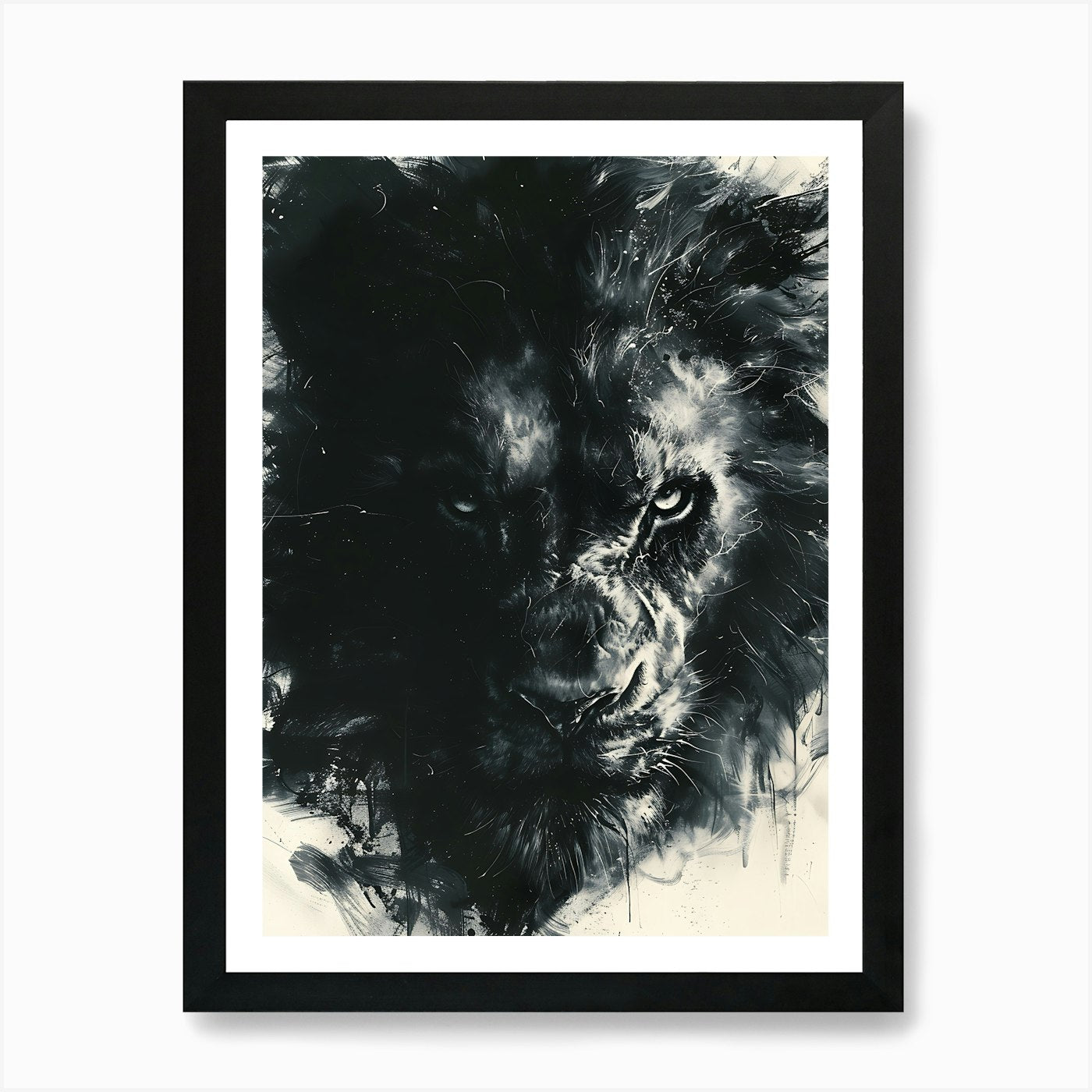 Lion Roaring 5 Art Print Framed Wall Art Poster Canvas Print Picture