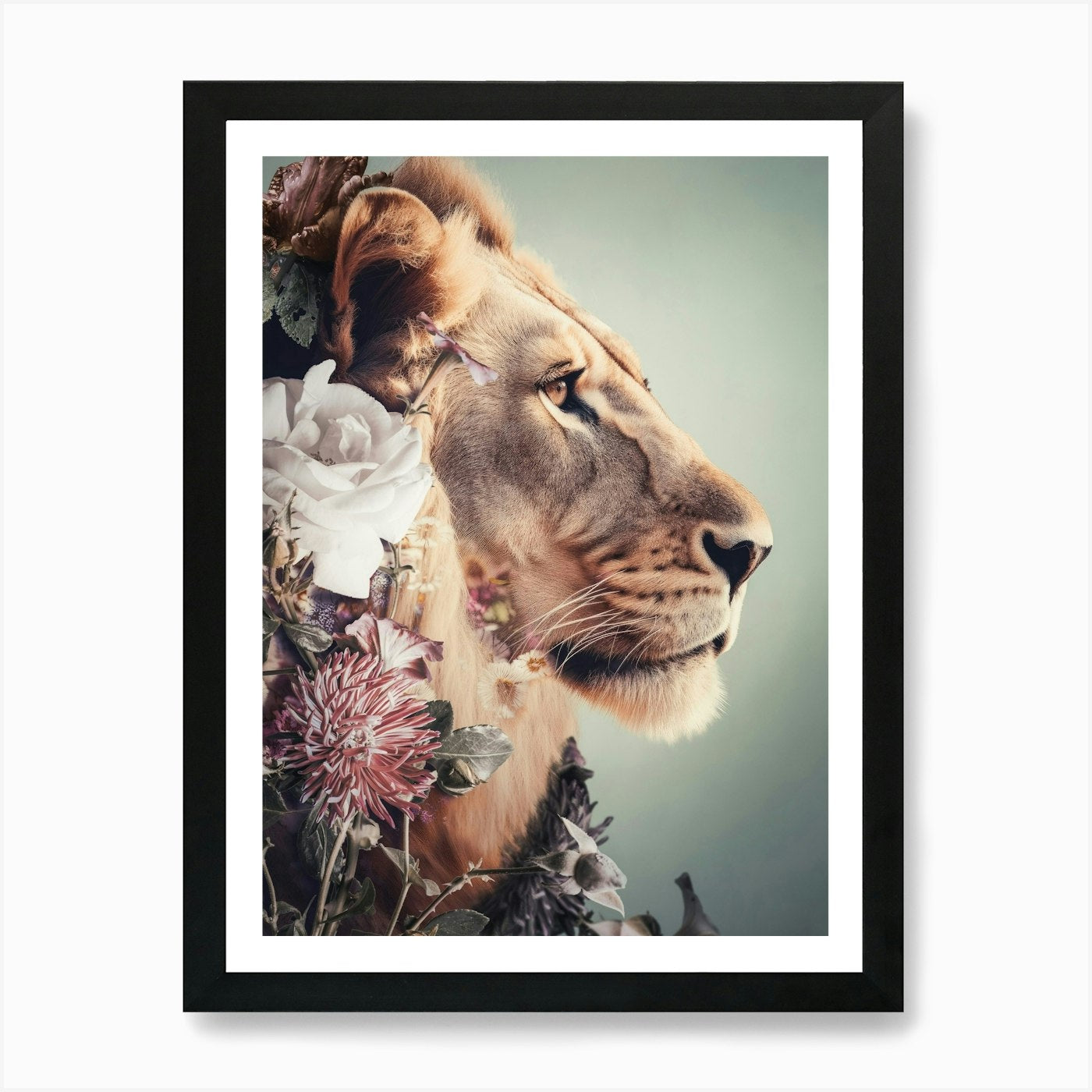 Portrait Of A Lion 3 Art Print Framed Wall Art Poster Canvas Print Picture
