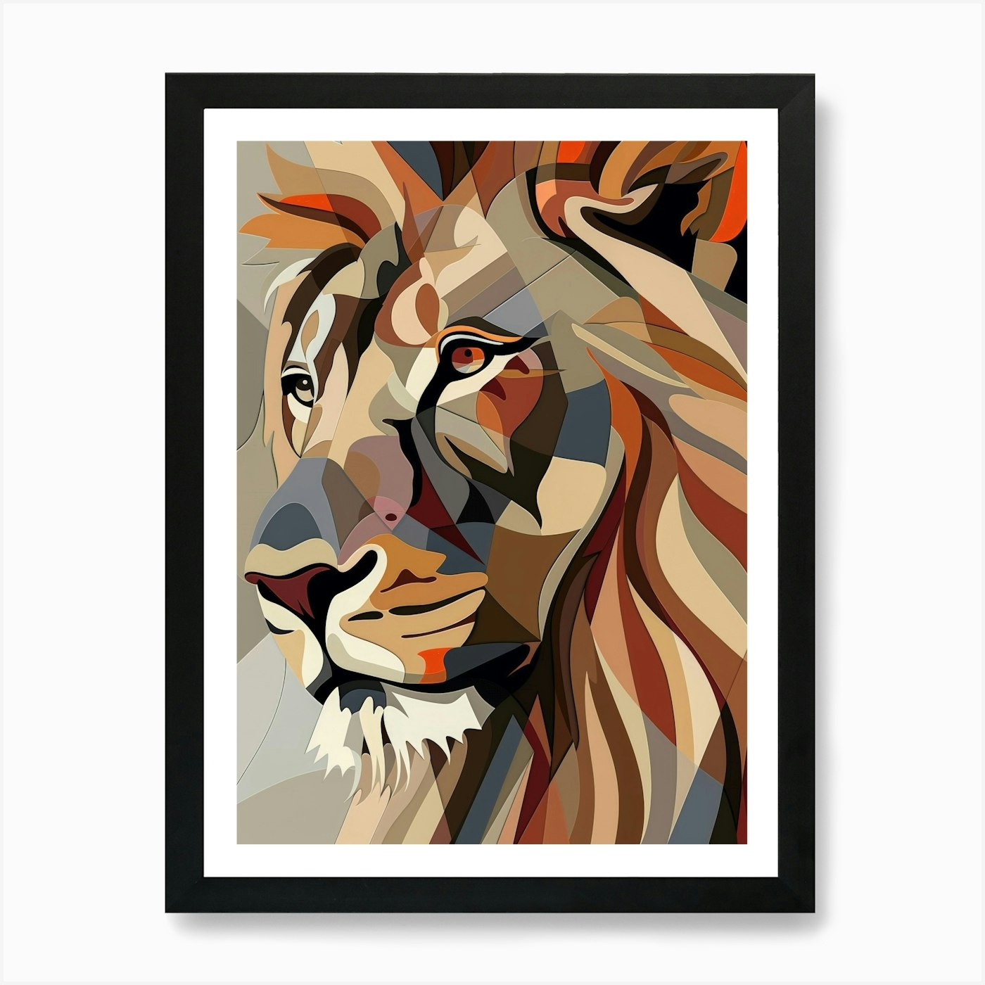 Abstract Lion 3 Art Print Framed Wall Art Poster Canvas Print Picture