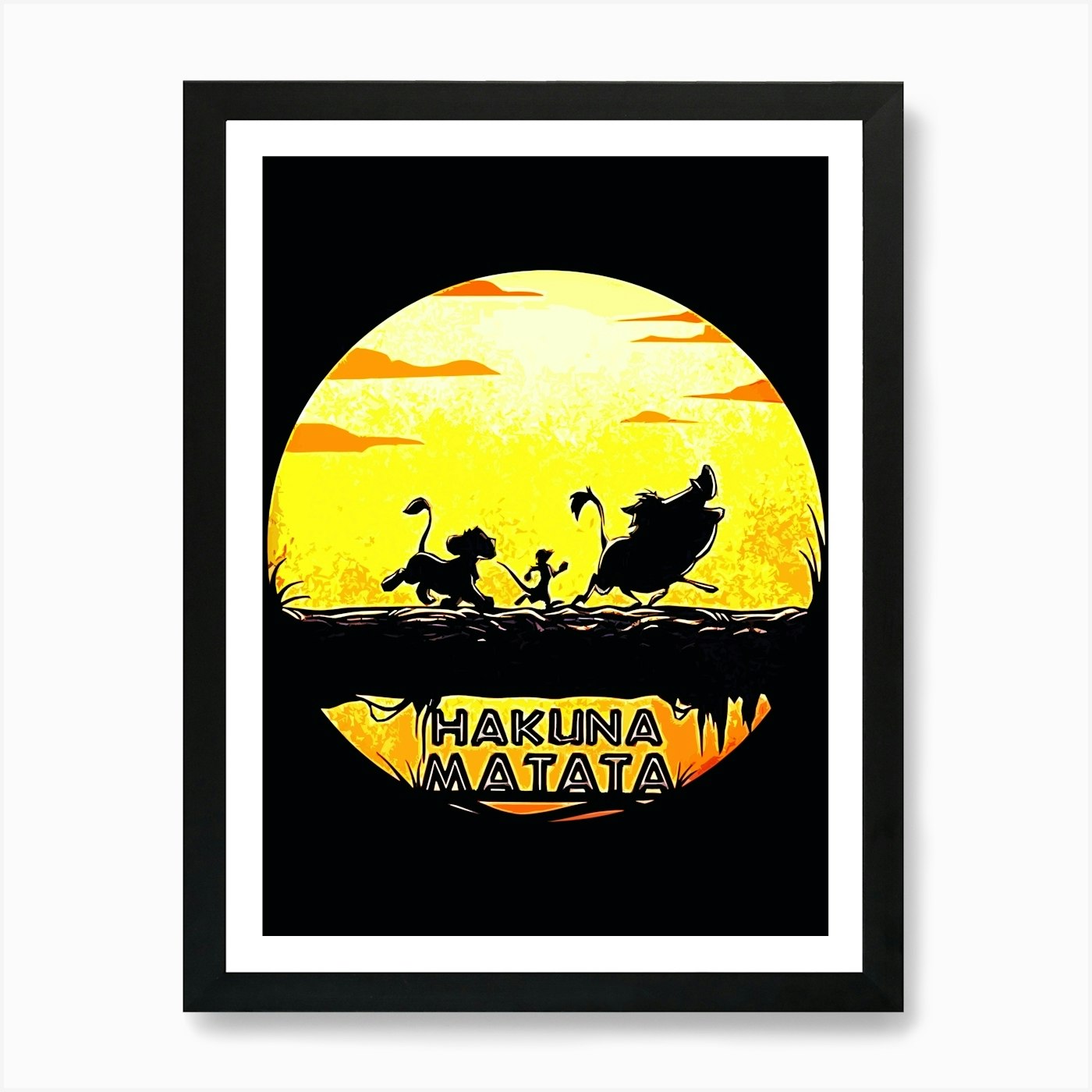 Lion King Hakuna Matata movie Art P Framed Wall Art Poster Canvas Print Picture