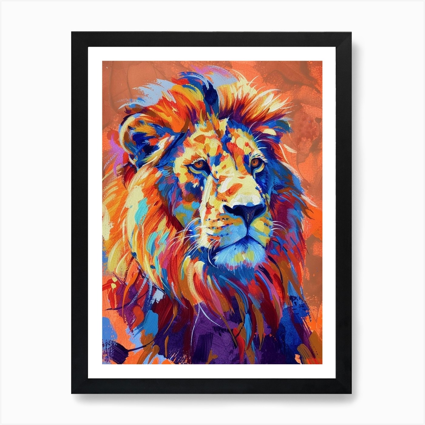 Transvaal Lion Symbolic Imagery Fau Framed Wall Art Poster Canvas Print Picture