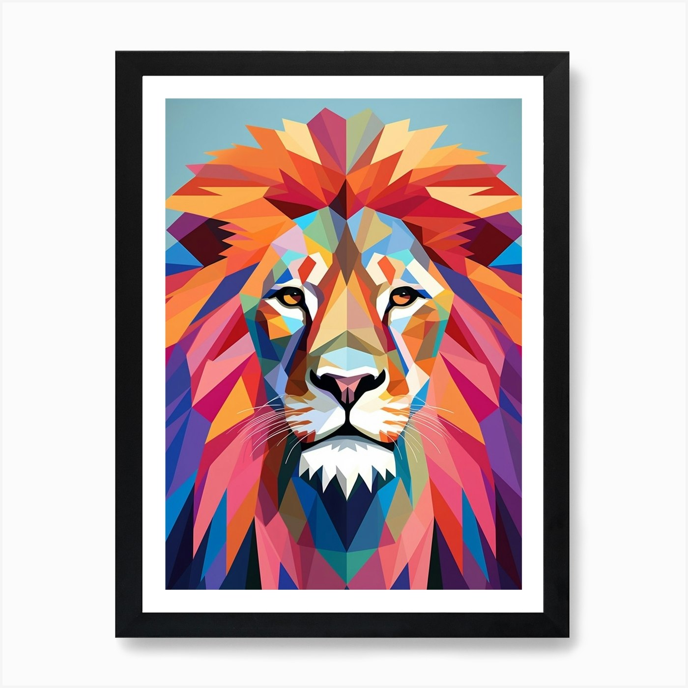 Lion Abstract Pop Art 3 Art Print Framed Wall Art Poster Canvas Print Picture