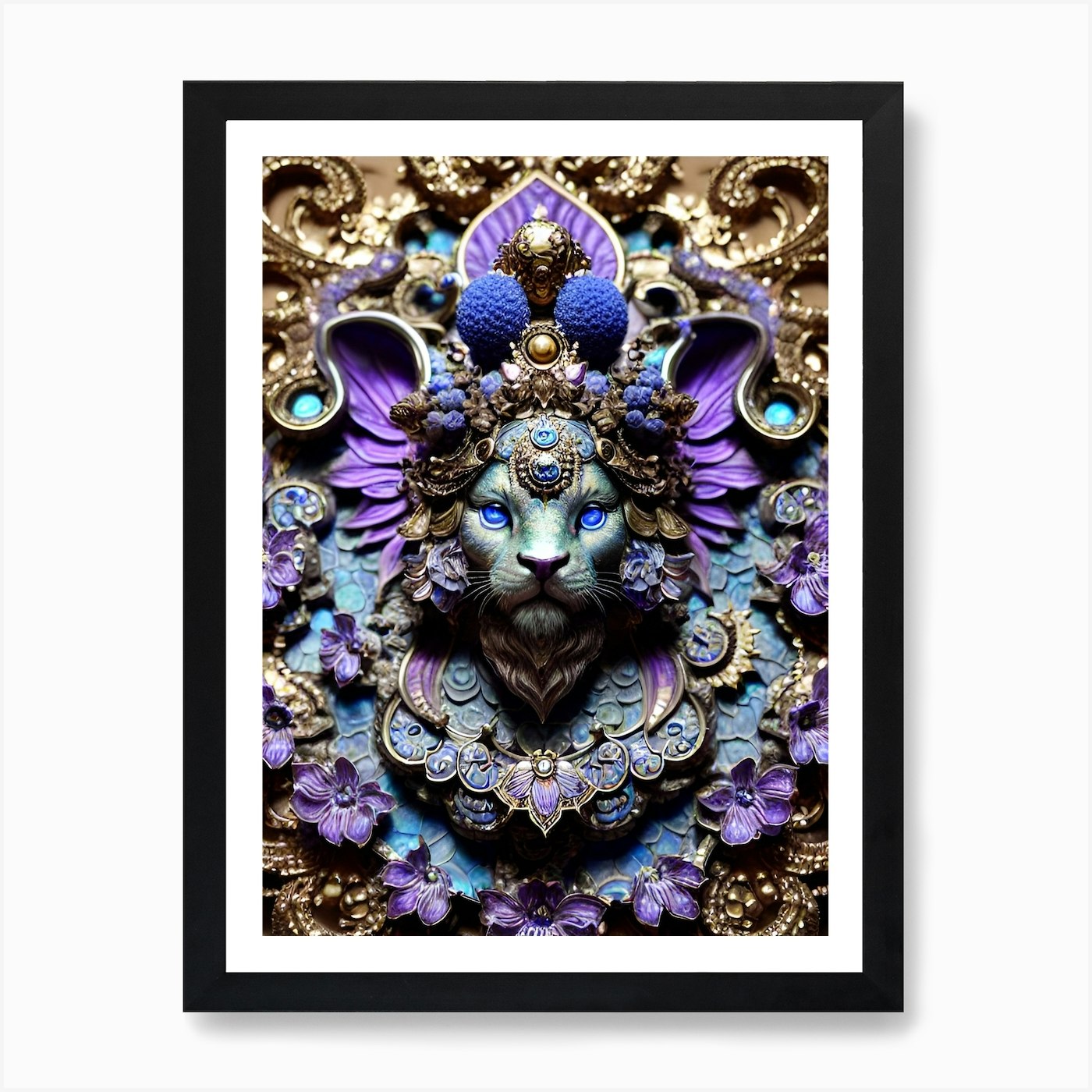 Lion Of The Forest Art Print Framed Wall Art Poster Canvas Print Picture
