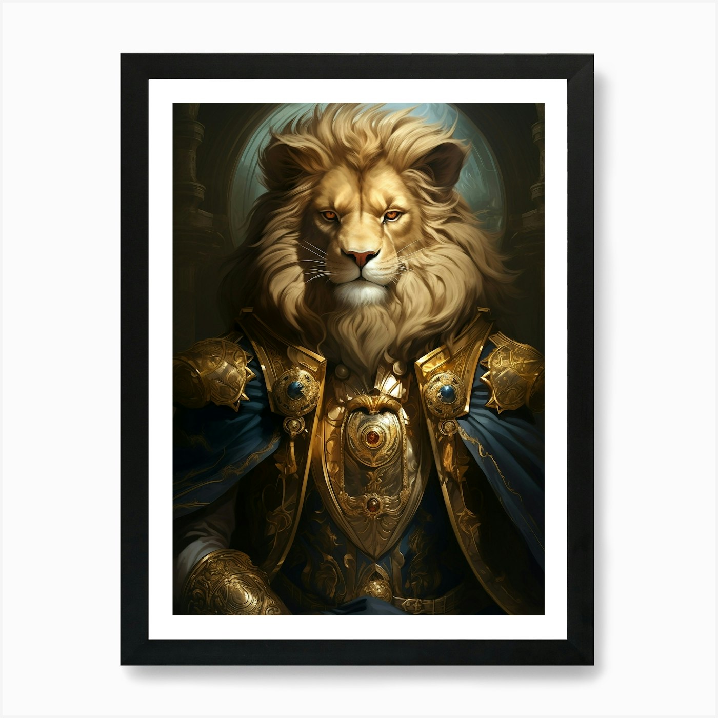 Lion Of Kings Art Print Framed Wall Art Poster Canvas Print Picture