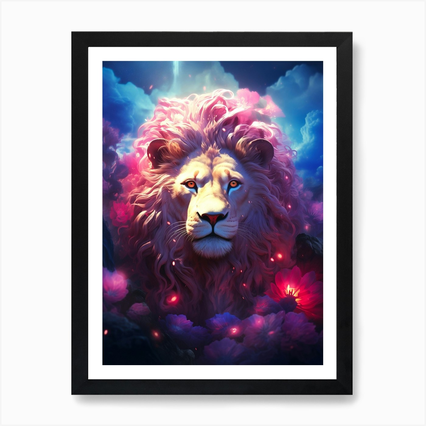 Lion In The Sky 1 Art Print Framed Wall Art Poster Canvas Print Picture