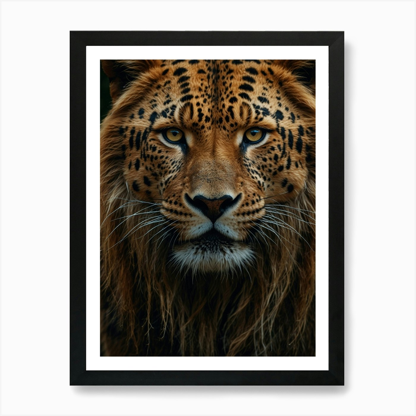 Lion Portrait Art Print Framed Wall Art Poster Canvas Print Picture