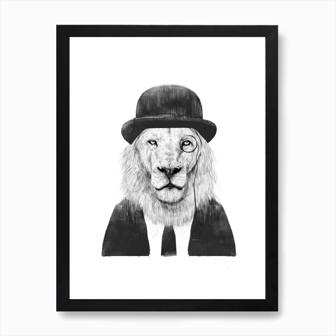 Sir Lion Art Print Framed Wall Art Poster Canvas Print Picture