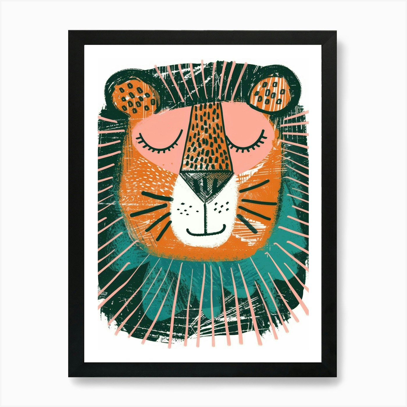 Lion Illustration 6 Art Print Framed Wall Art Poster Canvas Print Picture