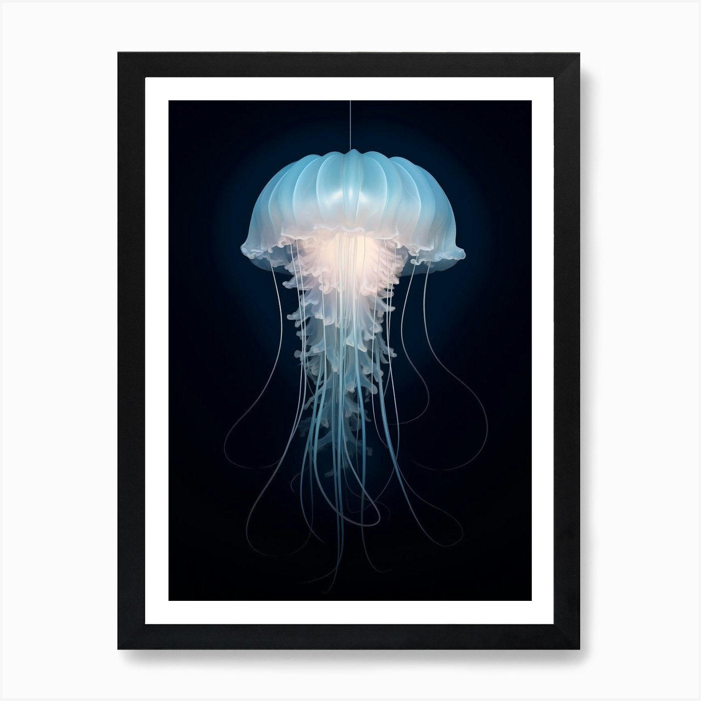 Lions Mane Jellyfish Realistic 5 Ar Framed Wall Art Poster Canvas Print Picture