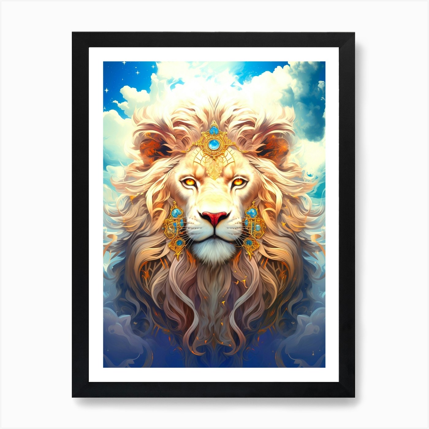 Lion In The Sky 6 Art Print Framed Wall Art Poster Canvas Print Picture