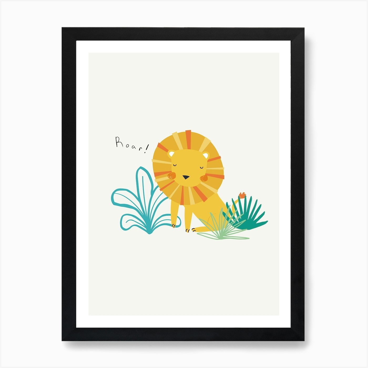 Lion In The Jungle Art Print Framed Wall Art Poster Canvas Print Picture