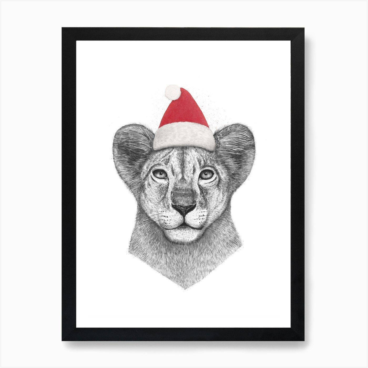 Christmas Prince Lion Art Print Framed Wall Art Poster Canvas Print Picture