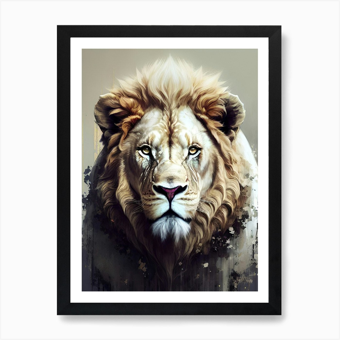 Lion Portrait 31 Art Print Framed Wall Art Poster Canvas Print Picture