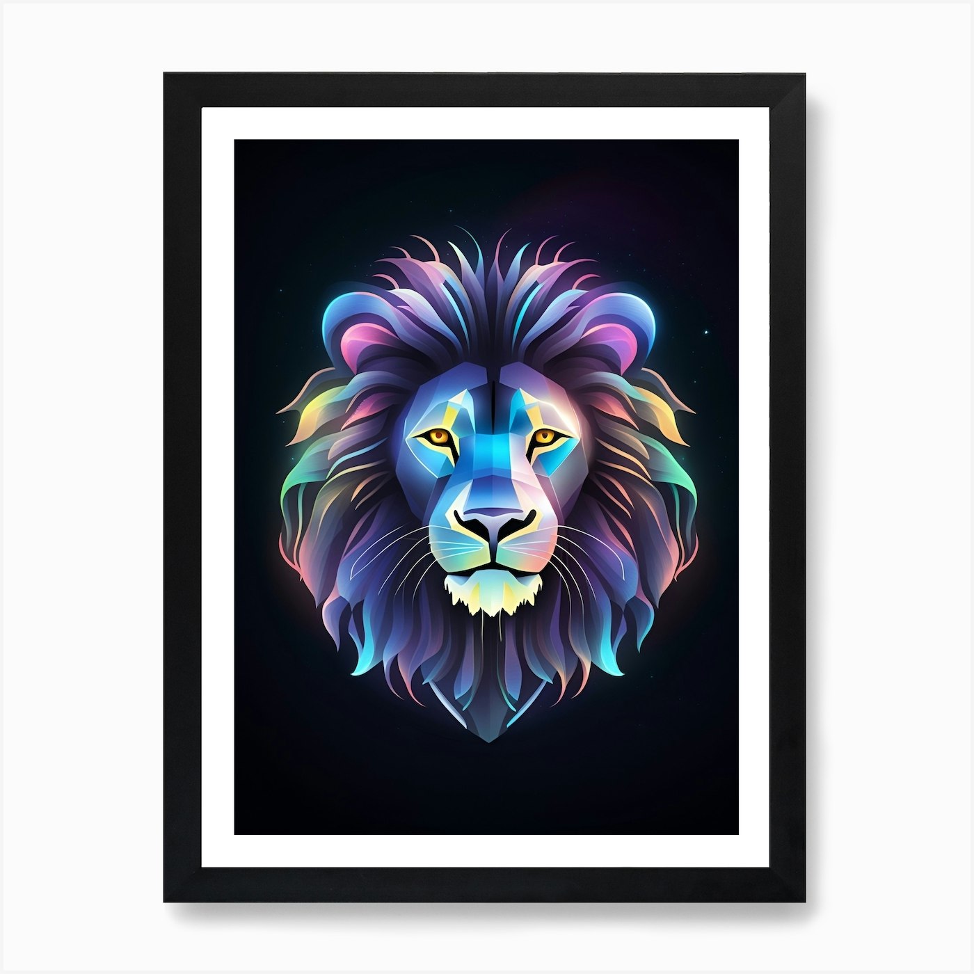 Colorful Lion 3 Art Print Framed Wall Art Poster Canvas Print Picture