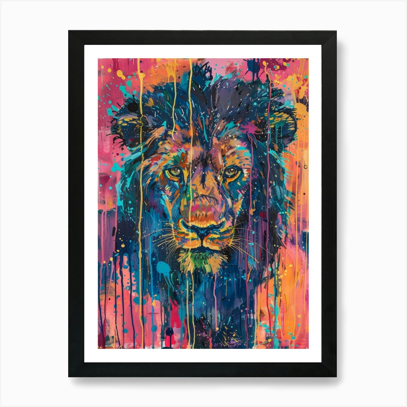 Lion Painting 5 Art Print Framed Wall Art Poster Canvas Print Picture