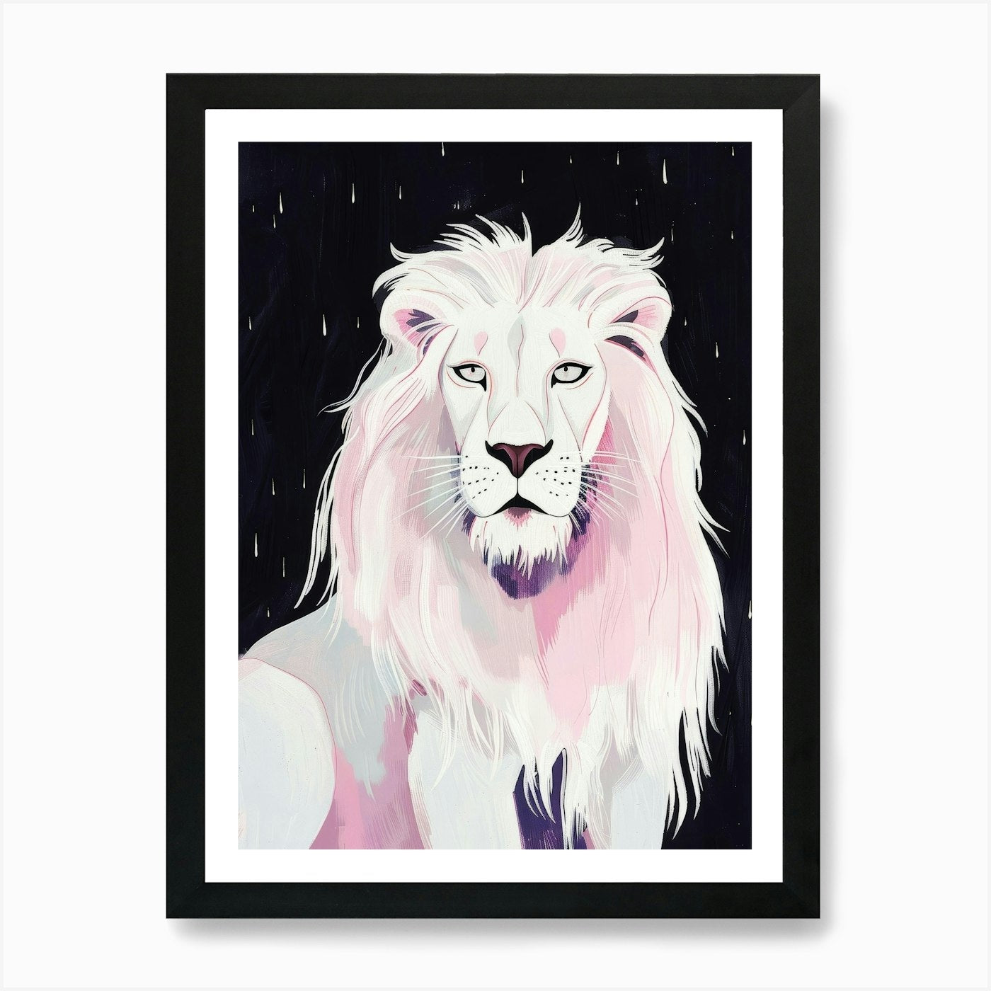 White Lion 1 Art Print Framed Wall Art Poster Canvas Print Picture