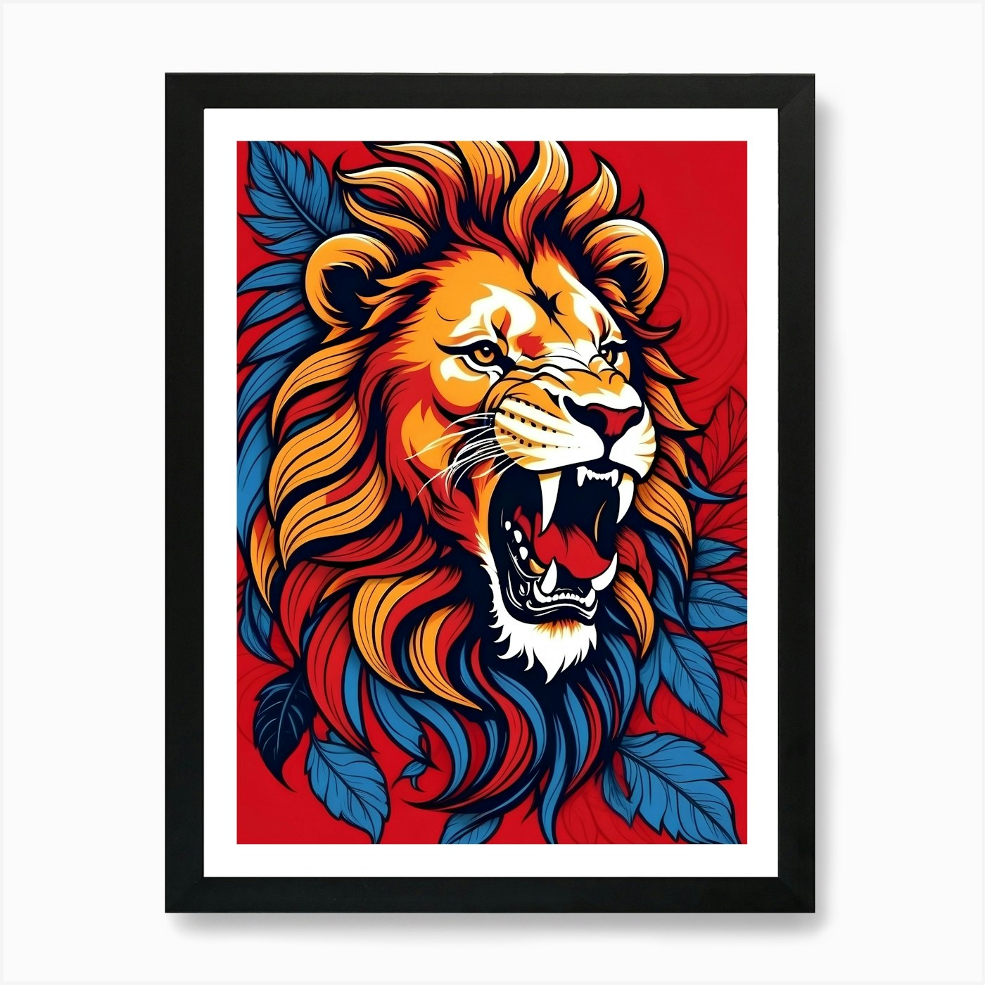 Lion Head Art Print Framed Wall Art Poster Canvas Print Picture