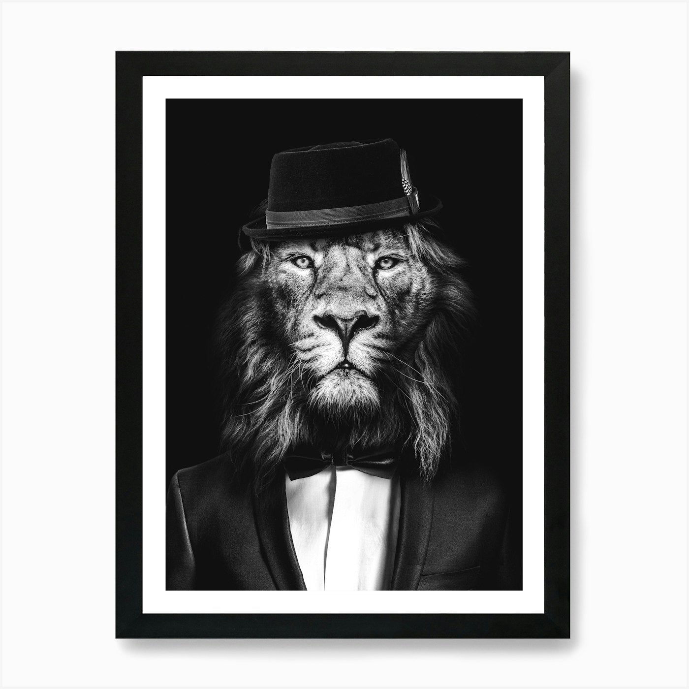 Lion In A Suit Art Print Framed Wall Art Poster Canvas Print Picture