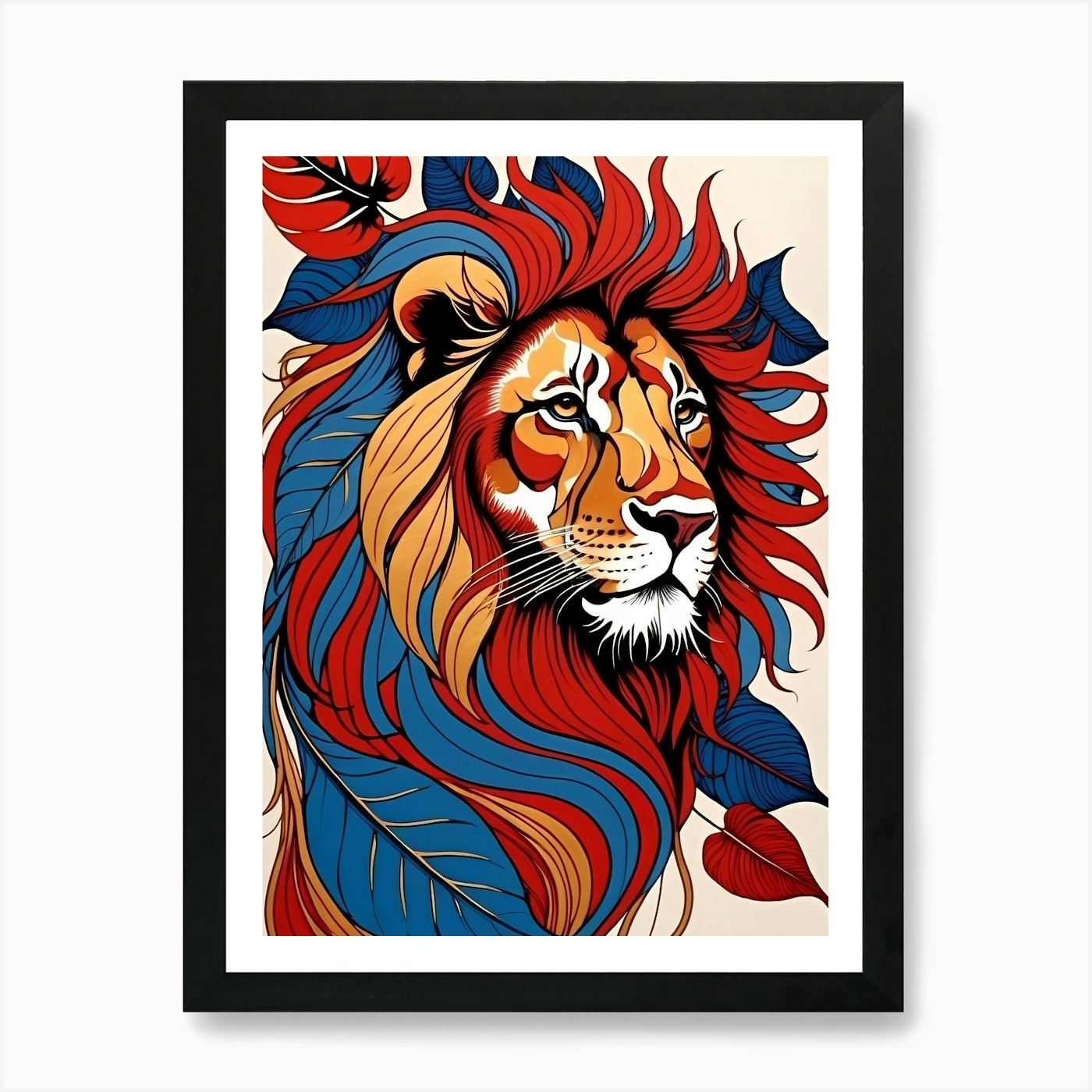 Lion animal 1 Art Print Framed Wall Art Poster Canvas Print Picture