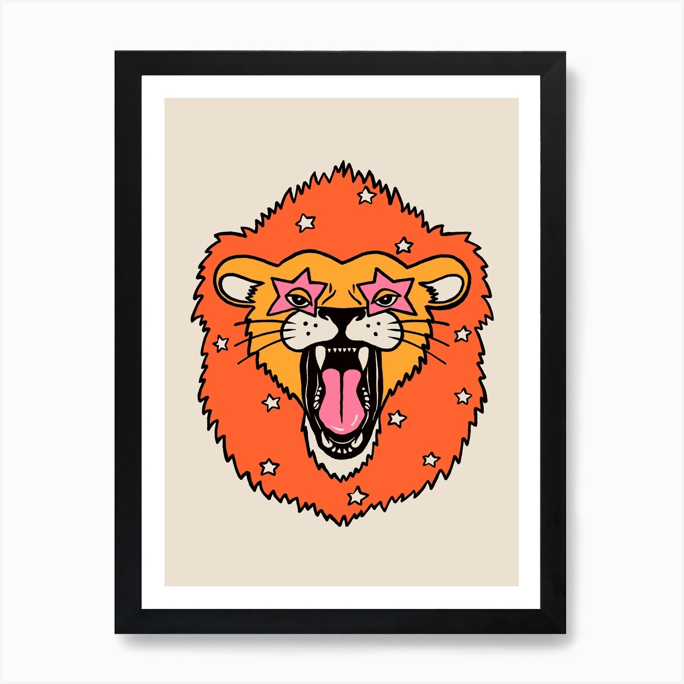 Starry Lion Art Print Framed Wall Art Poster Canvas Print Picture
