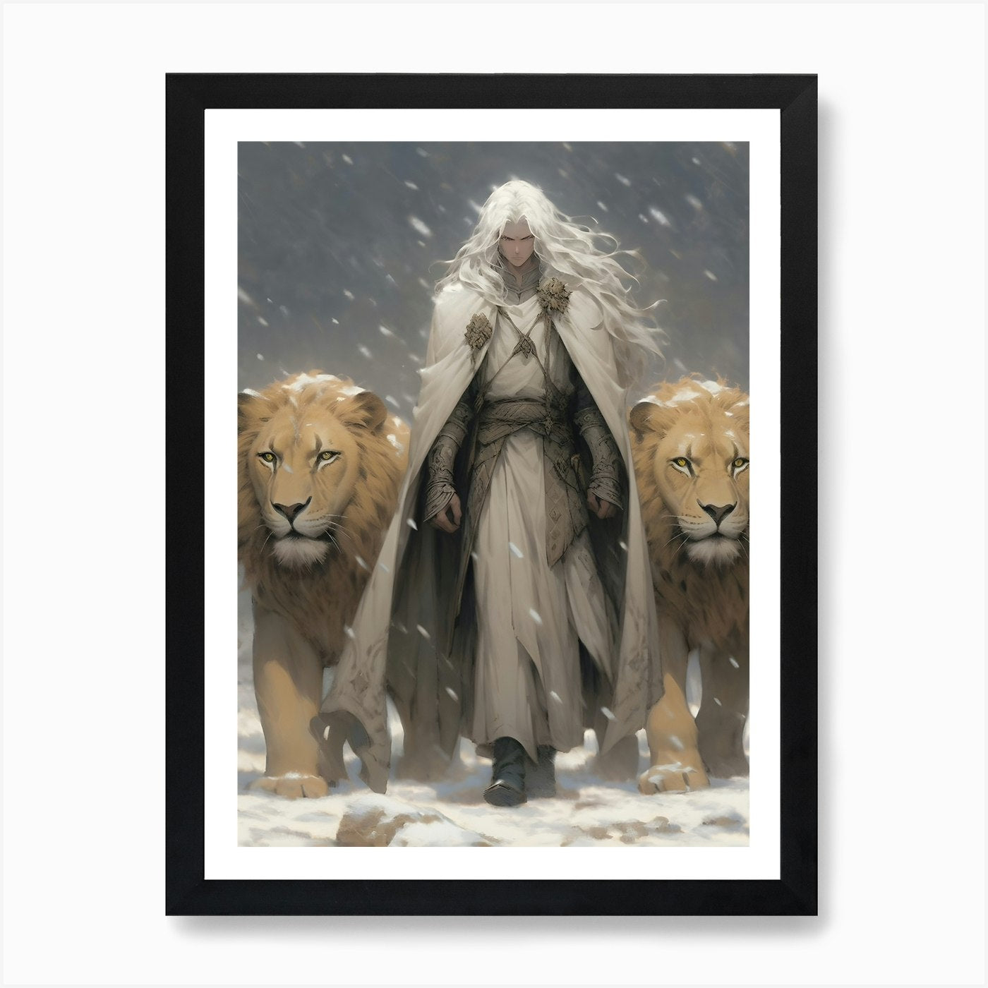 King Of The Lions Art Print Framed Wall Art Poster Canvas Print Picture
