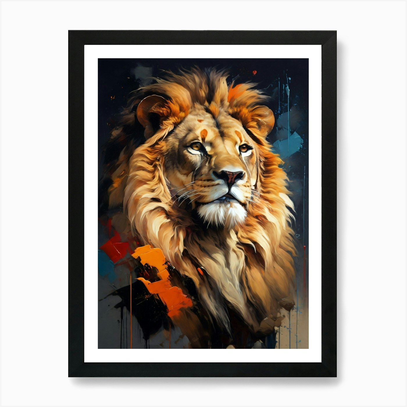 Lion Painting Art Print Framed Wall Art Poster Canvas Print Picture