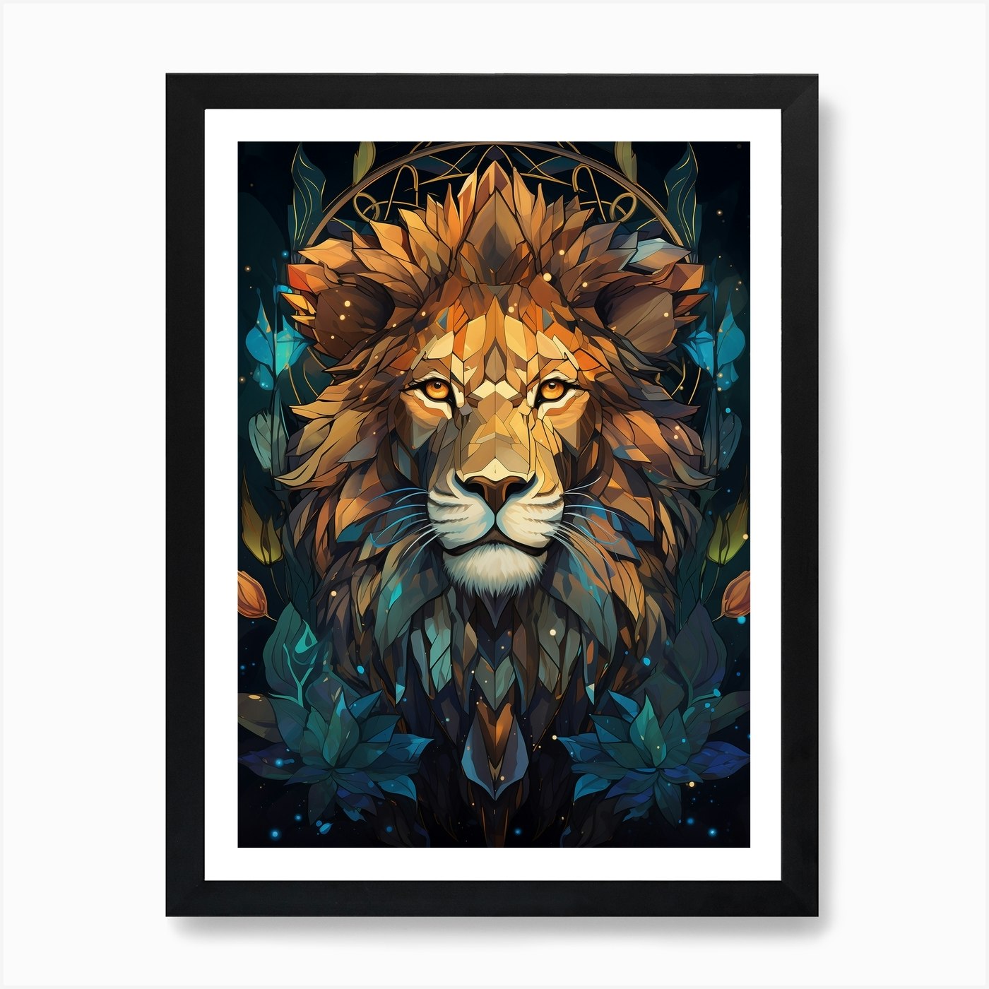 Lion Head 6 Art Print Framed Wall Art Poster Canvas Print Picture