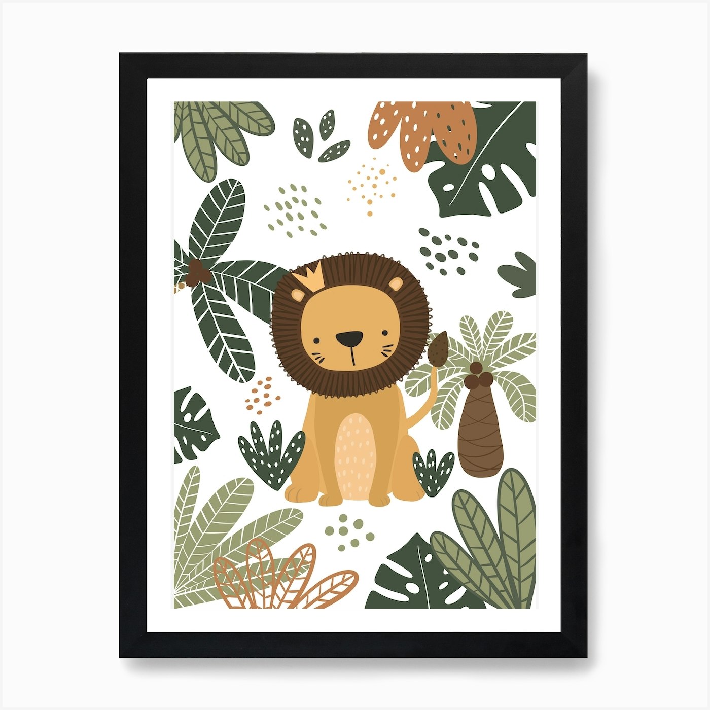 Lion Jungle Animal Art Print Framed Wall Art Poster Canvas Print Picture