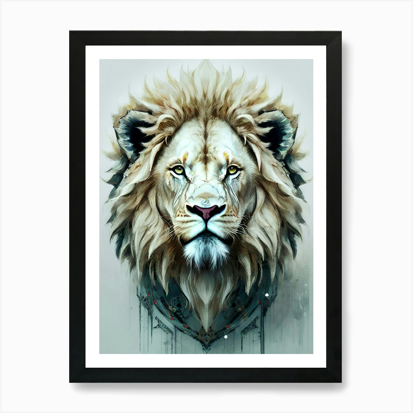 Lion Head 52 Art Print Framed Wall Art Poster Canvas Print Picture