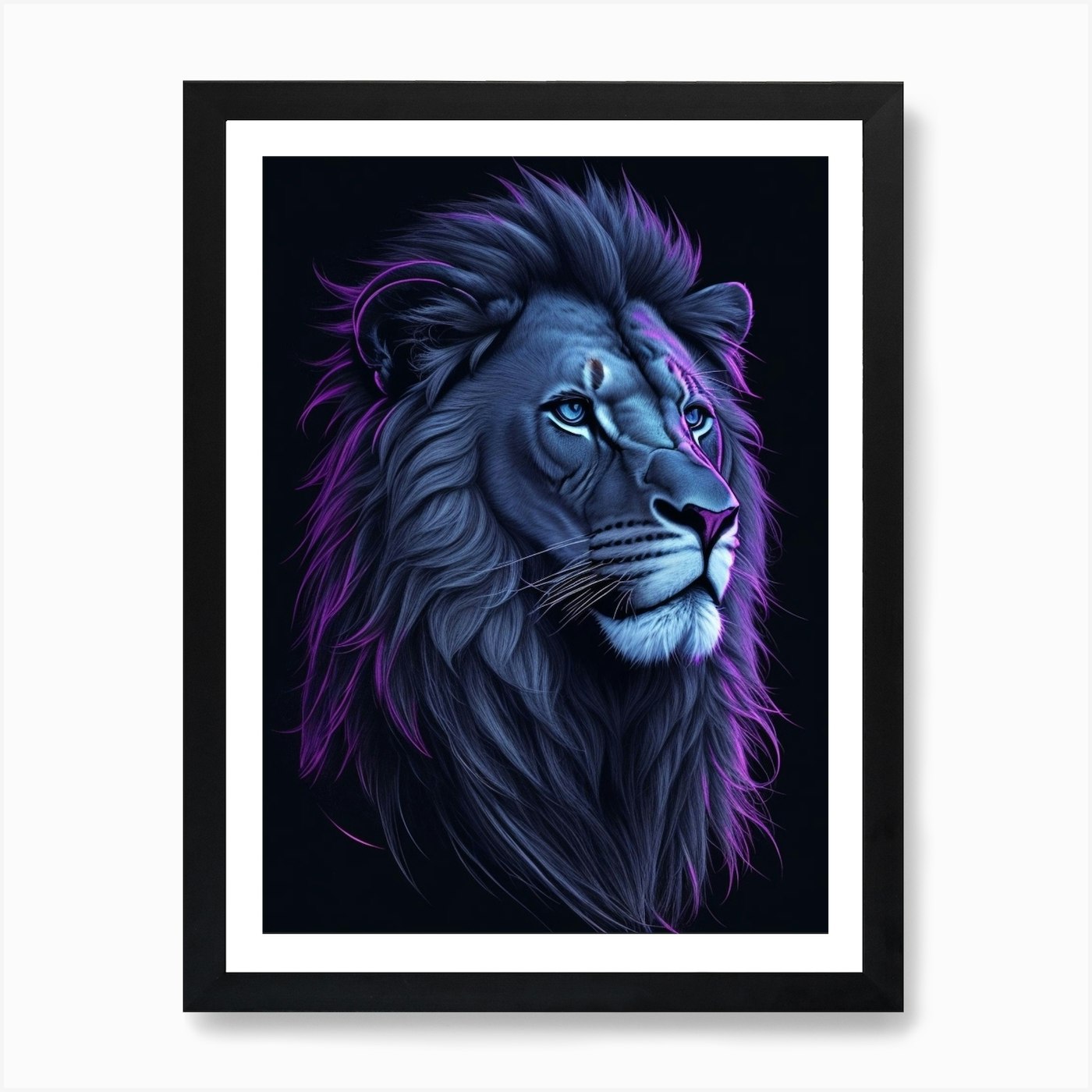 Lion Wearing Tuxedo Art Print Framed Wall Art Poster Canvas Print Picture