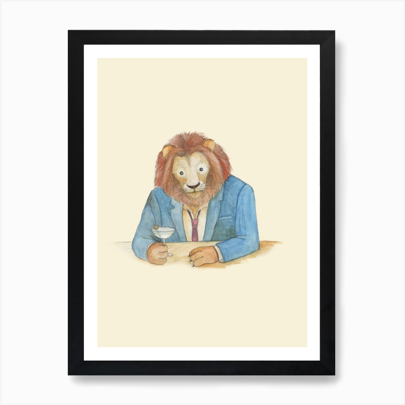 Lion And Gibson Art Print Framed Wall Art Poster Canvas Print Picture