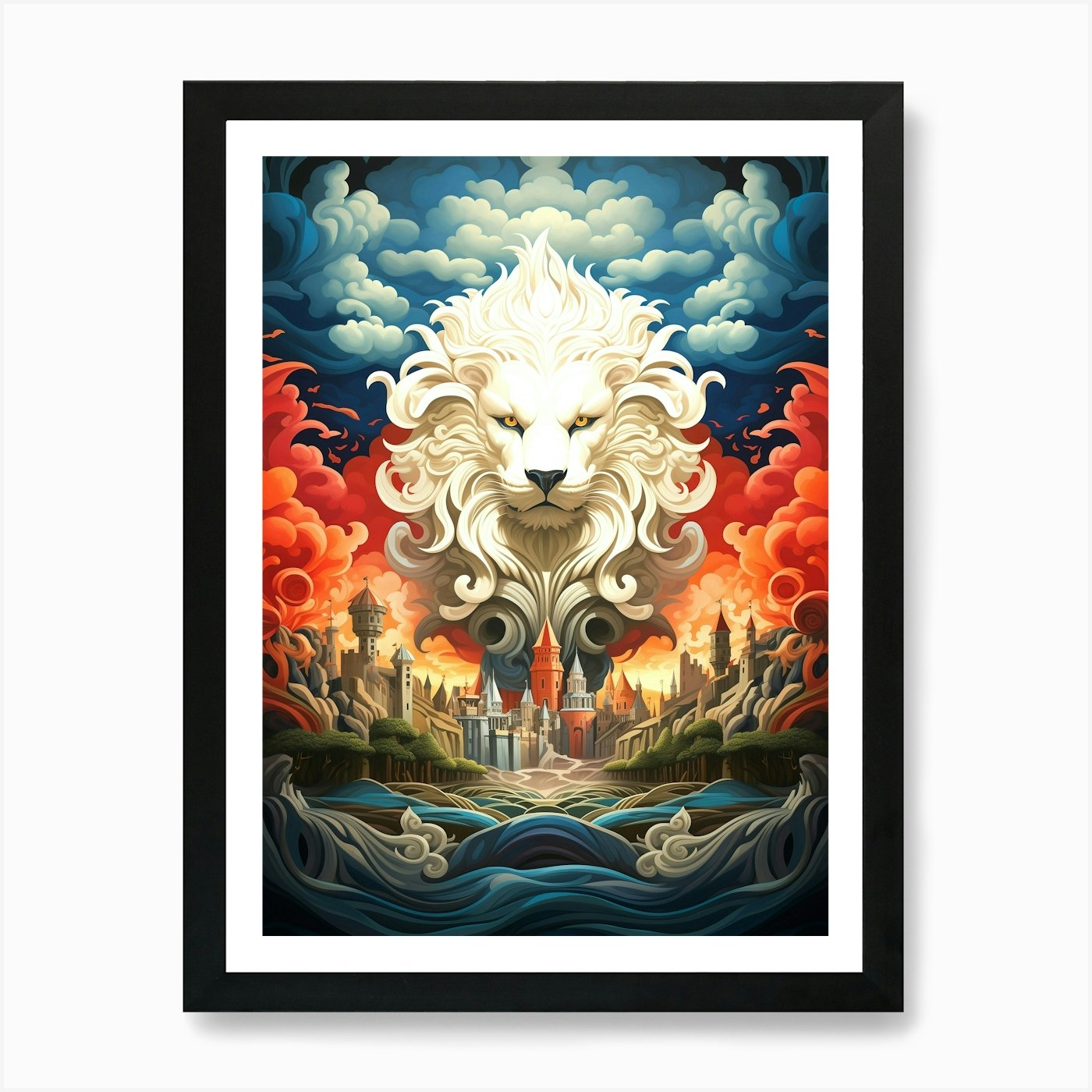 Lion Of The City Art Print Framed Wall Art Poster Canvas Print Picture
