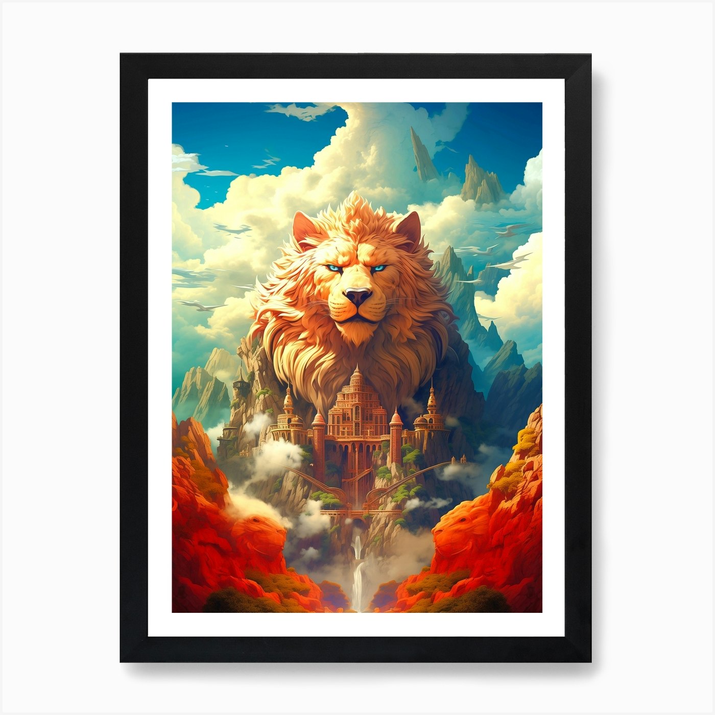 Lion In The Sky 7 Art Print Framed Wall Art Poster Canvas Print Picture