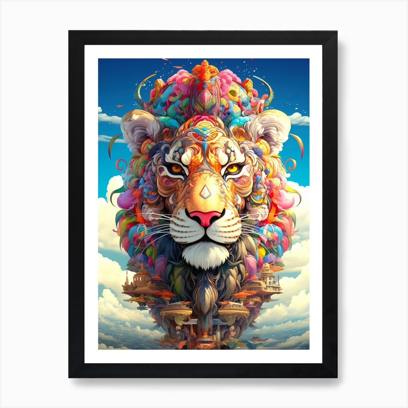 Lion In The Sky 1 Art Print Framed Wall Art Poster Canvas Print Picture
