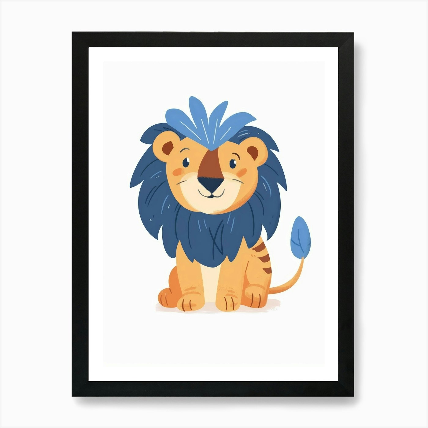 Cartoon Lion Art Print Framed Wall Art Poster Canvas Print Picture