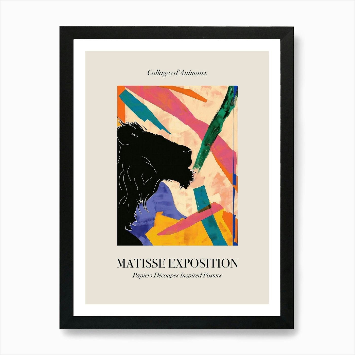 Lion 2 Matisse Inspired Exposition Framed Wall Art Poster Canvas Print Picture