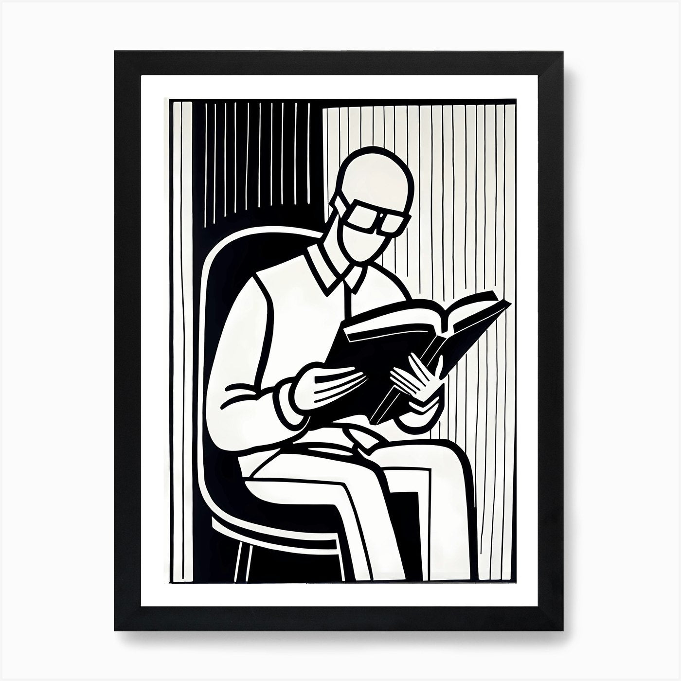 Lion cut inspired Black and white S Framed Wall Art Poster Canvas Print Picture