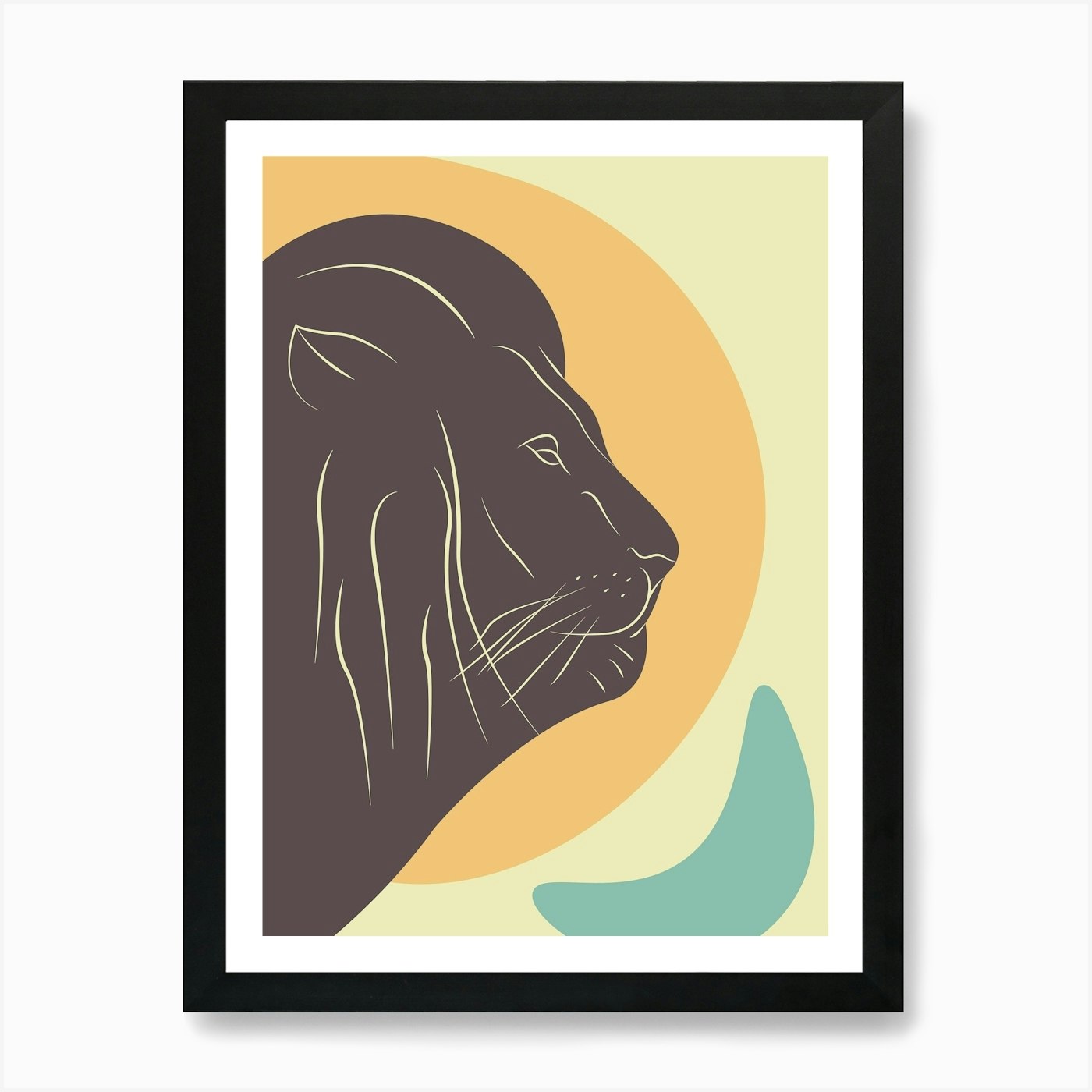 Lion'S Head Art Print Framed Wall Art Poster Canvas Print Picture