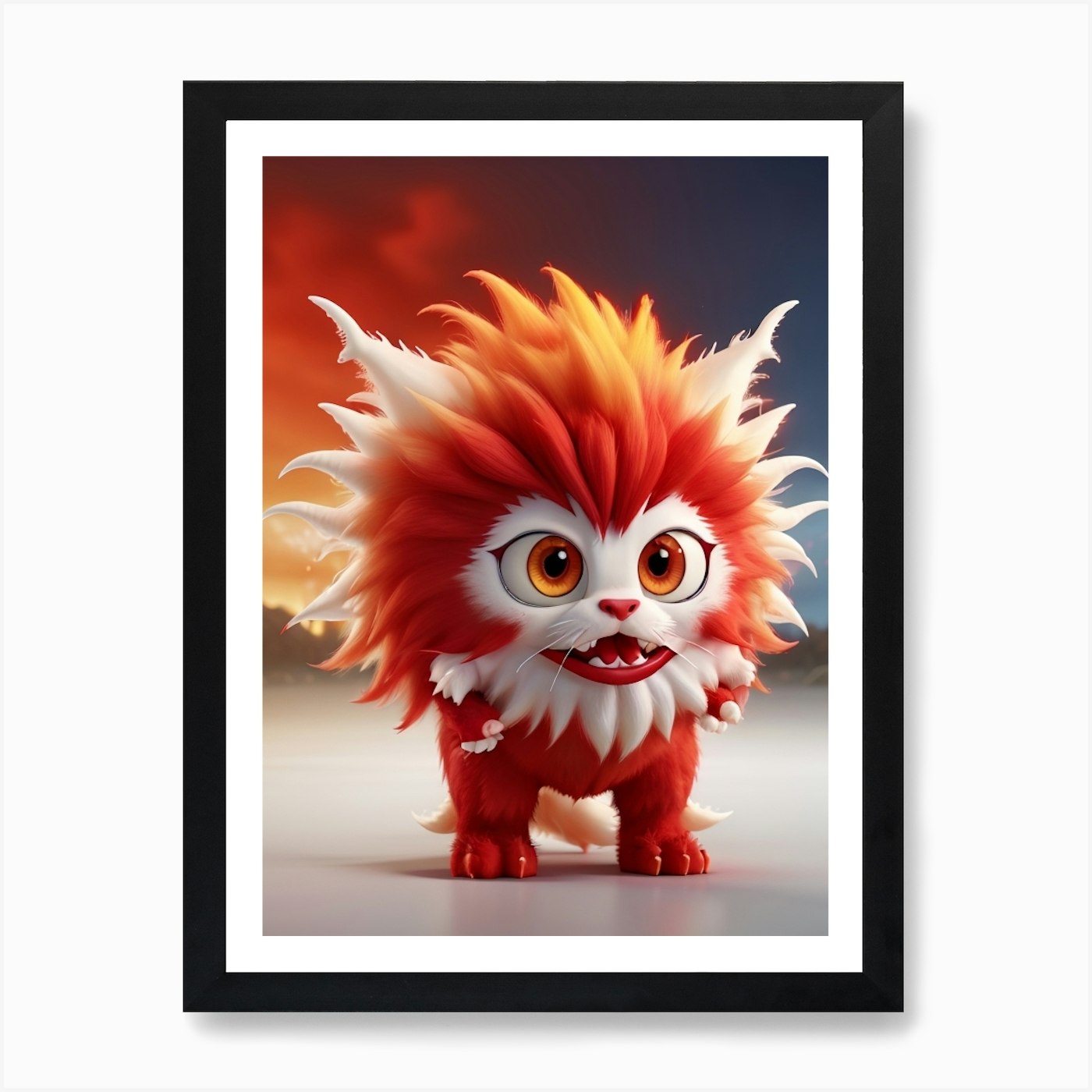 Chinese Lion Art Print Framed Wall Art Poster Canvas Print Picture