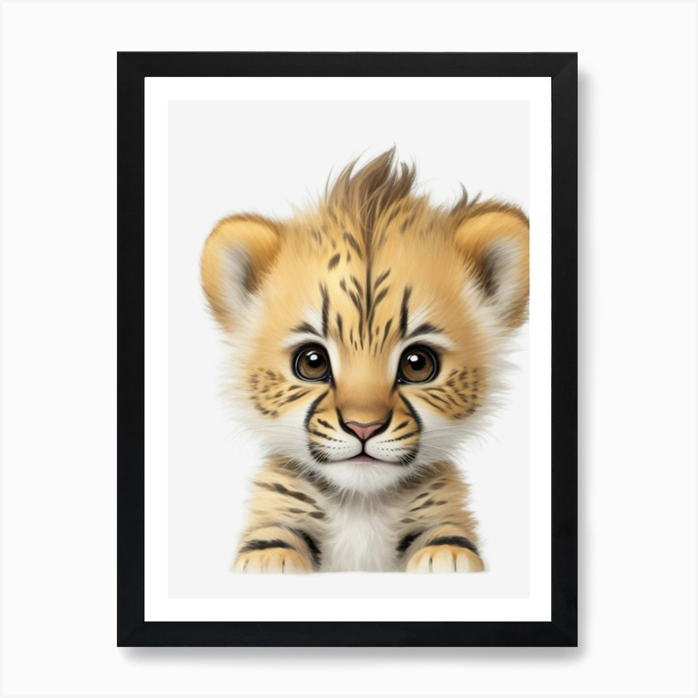 Lion Cub Art Print Framed Wall Art Poster Canvas Print Picture