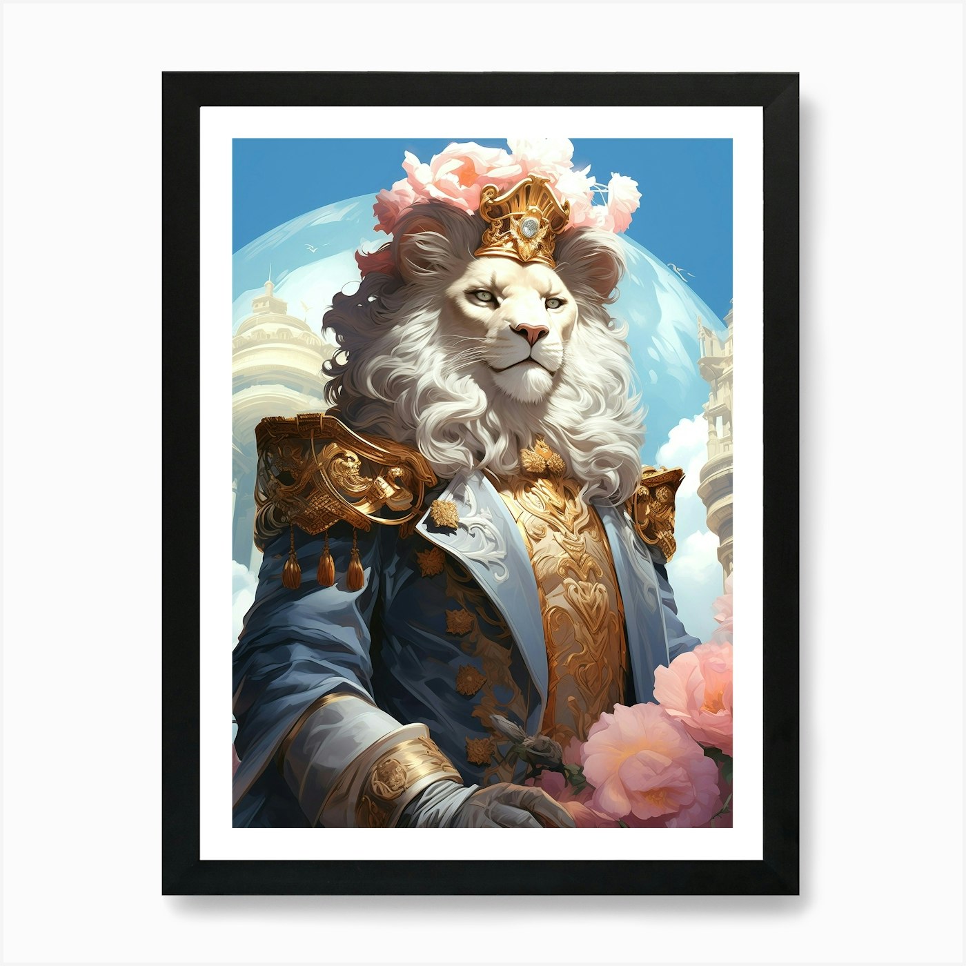 Lion Of The Abyss Art Print Framed Wall Art Poster Canvas Print Picture