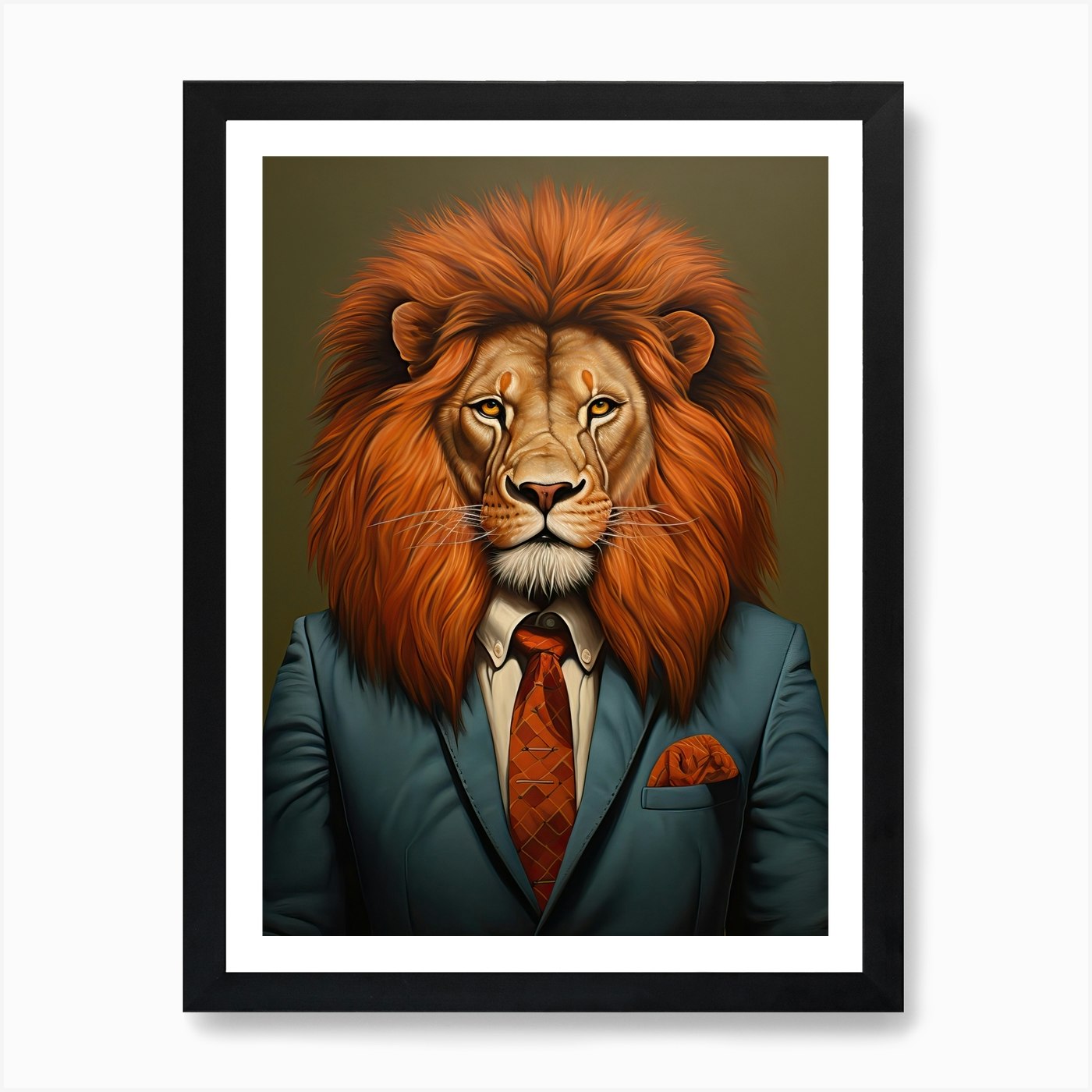 Lion Art Painting Contemporary Styl Framed Wall Art Poster Canvas Print Picture