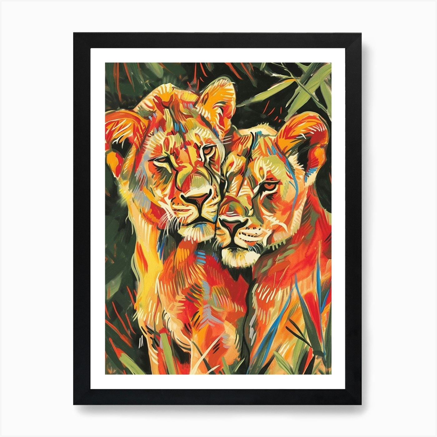 Transvaal Lion Rituals Fauvist Pain Framed Wall Art Poster Canvas Print Picture