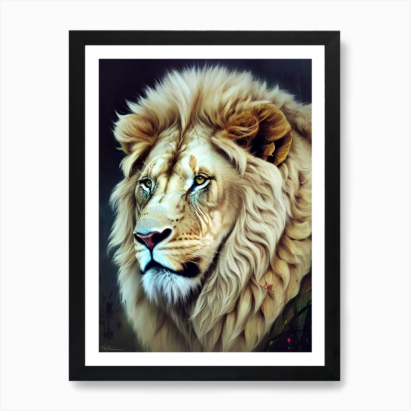 Lion Portrait 34 Art Print Framed Wall Art Poster Canvas Print Picture