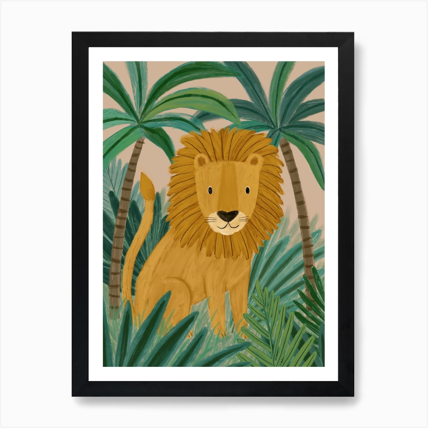 Jungle Lion Art Print Framed Wall Art Poster Canvas Print Picture
