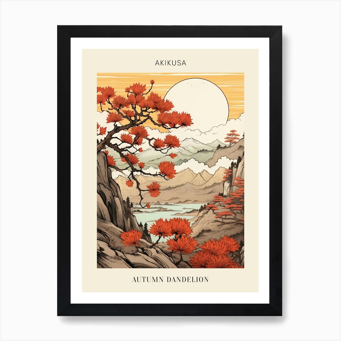 Akikusa Autumn Dandelion 1 Japanese Framed Wall Art Poster Canvas Print Picture