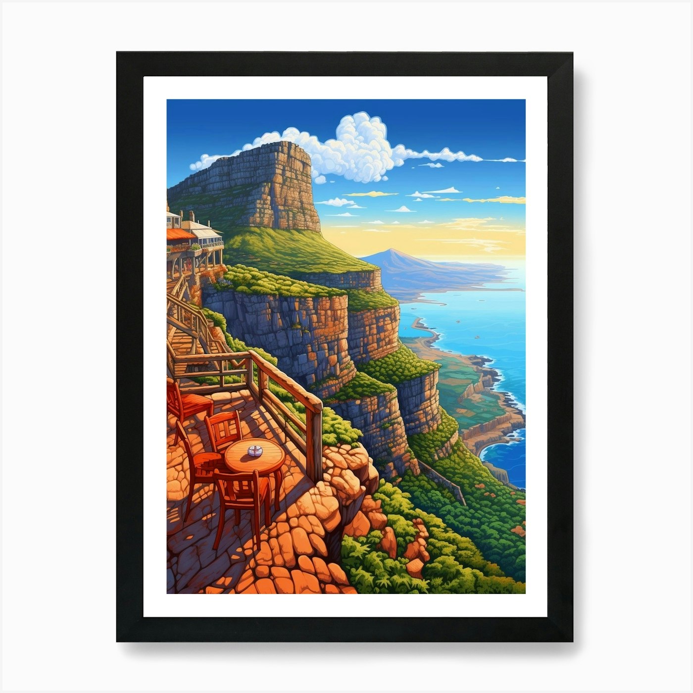 Lions Head Cartoon 1 Art Print Framed Wall Art Poster Canvas Print Picture